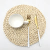 1Pcs Round Rattan Placemats Japanese Style Pot Holder Nature