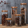 Bamboo Lid Glass Airtight Canister Storage Bottles Jars Grains