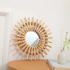 Decorative Mirror Rattan Innovative Art Round Makeup Mirror