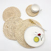 1Pcs Round Rattan Placemats Japanese Style Pot Holder Nature