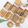 Wooden Natural Bamboo Soap Dishes Tray Holder Storage