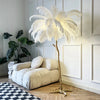 Decoration Ostrich Feather Floor Lamp  Resin Copper Living Room