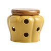 White Ceramic Garlic Storage Jar with Lid Exquisite