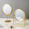 Nordic Brass Gold Metal Makeup Mirror Luxury Retro