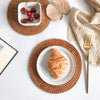 Handmade Round Natural Rattan Pad Coasters Table