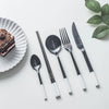 Nordic Stainless Steel Cutlery Set Black and White Western