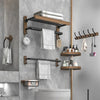 Bathroom Pendant Towel Holder Shower Rack Solid Wood Bathroom