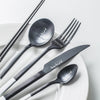 Nordic Stainless Steel Cutlery Set Black and White Western