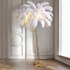 Decoration Ostrich Feather Floor Lamp  Resin Copper Living Room