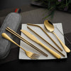 8Pcs/set Tableware Reusable Travel Cutlery Set Camp