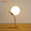 Modern Glass Ball table lamps Gold Nordic Simple Bedroom