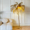 Decoration Ostrich Feather Floor Lamp  Resin Copper Living Room